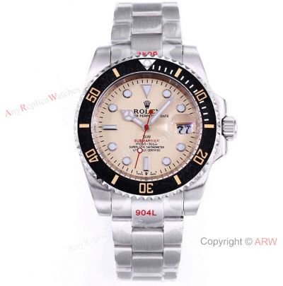 Swiss Quality Rolex Replica Submariner DiW 'Dune' watch in Citizen 40mm Creme Dial